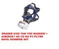 Draeger 6300 Tam Yüz Maskesi + A1B2E2K1 Hg CO NO P3 Filtre